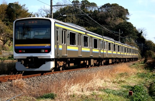 内房線特急さざなみ・市部瀬踏切 下佐久間 鋸南町 安房郡 千葉県