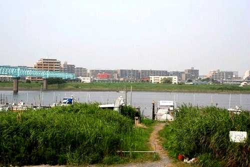 旧成田街道・江戸川から対岸田尻方面 妙典2丁目 市川市 千葉県