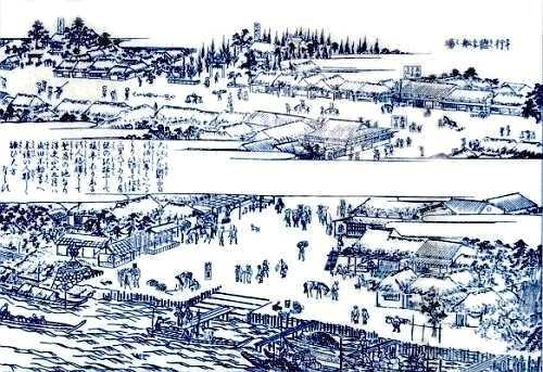 江戸名所図会 行徳船場 行徳駅前パネルより