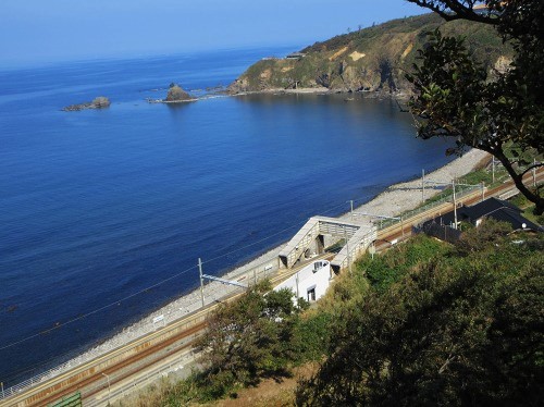 青海川駅・海水浴場 青海川 柏崎市 新潟県