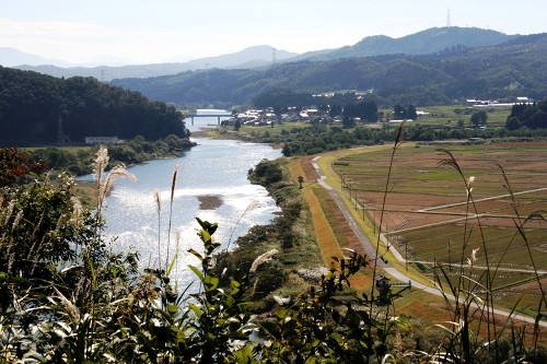 三吉山より最上川眺望 清水 大蔵村 最上郡 山形県