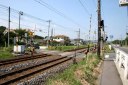 第一足洗踏切（右：国道６号、左入る：旧道） 中郷町足洗 北茨城市