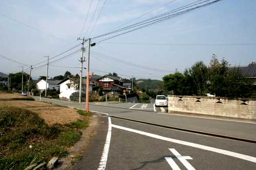 新旧街道交差点（正木内 夕筋）より旧道 広野町 双葉郡