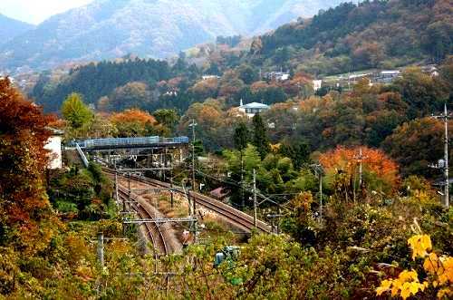 小渕陸橋から中央本線 東京方面眺望 藤野町 津久井郡