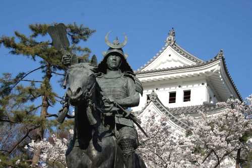 大垣城・戸田氏鉄銅像 郭町２丁目 大垣市 岐阜県