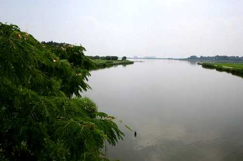 牛久沼 三ヶ月橋より 城中町 牛久