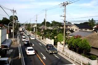 竹原歩道橋より竹原下郷・水戸方面