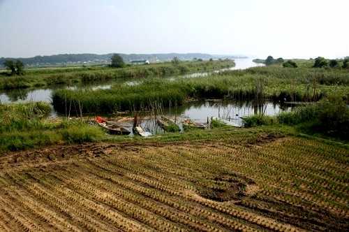 涸沼橋より涸沼川河口 茨城町 東茨城郡 茨城県