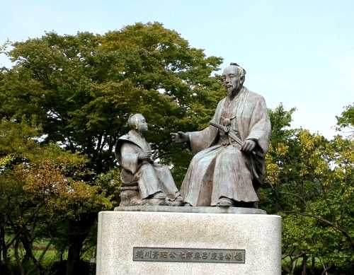 徳川斉昭公・七郎麻呂（慶喜公）像 偕楽園公園 水戸