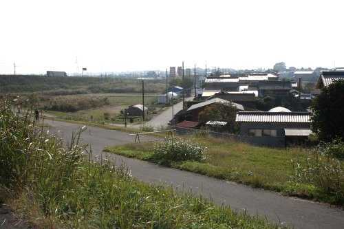 利根川渡し場跡付近より関宿旧道 関宿台町 野田市 千葉県