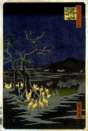 王子装束えの木大晦日の狐火 広重 名所江戸百景