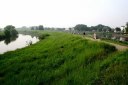 新平和橋より南方 左：元荒川 右：葛西用水 越谷