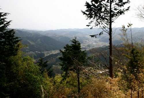 関山頂上から白河関跡眺望 関山 白河市