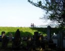 二渡神社から阿武隈川堤防・金山橋を望む 日出山 郡山市