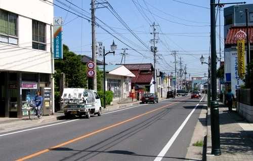 久保田町並み・郵便局・日吉神社入口（左） 久保田 富久山町 郡山市