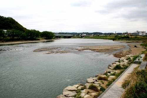 阿武隈川 荒川河口（上）、福島河岸跡（下） 御倉町 福島市