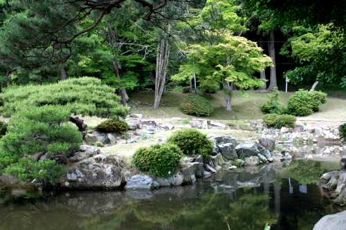 配志和神社二段式庭園 山目館 一関市 岩手県