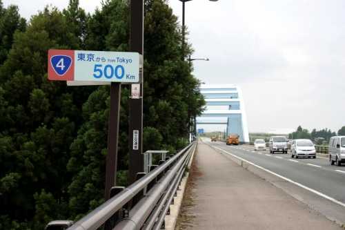 国道4号(花巻バイパス) 500km地点 外台川原 花巻市 岩手県