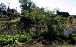 旧道対岸地点 熊出没注意