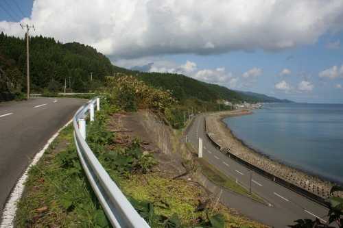 旧道(左上)・新道(右下)塩越 蟹田 外ヶ浜町 東津軽郡 青森県