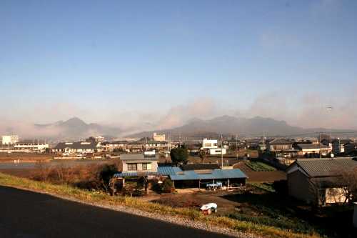 渡良瀬川左岸から赤城山妙義山遠望 川崎町 足利市 栃木県