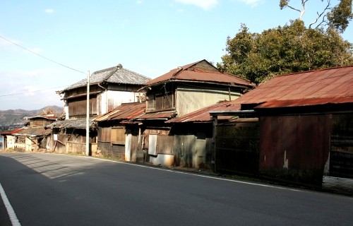 下田街道 家並み 本立野 伊豆市 静岡県