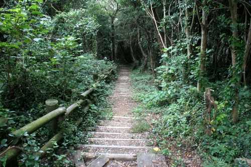 燈台から監的硝への階段道 神島 鳥羽市 三重県
