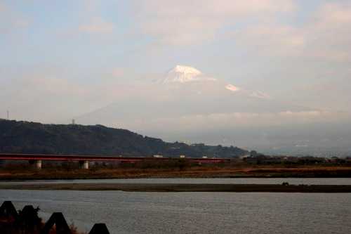 富士川より富士山眺望 岩淵 富士川町 庵原郡 静岡県
