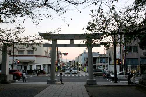 下田街道起点 三島大社前 三島市 静岡県