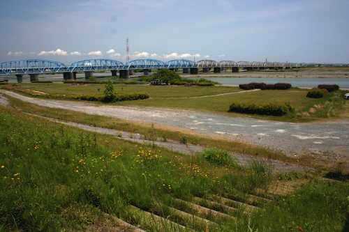 天龍川木橋・舟橋・玉座跡 中野町 東区 浜松市 静岡県