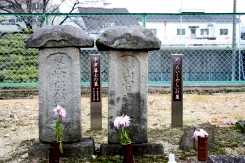 中津藩士の墓（左の二基） 寛保２年（１７４２）豊前国（大分県）中津藩の家臣が帰国途中、今岡村付近で突然渡辺友五郎が牟礼清五郎に斬りつけ２人とも亡くなったため２人の遺骸は洞隣寺に埋葬された。ところが２人の生前の恨みからか、いつのまにか反対側に傾き、何度直しても傾いてしまうので、村人は怨念の恐ろしさに驚き、墓地を整理して改めてあつく葬ってからは墓は傾かなくなったといわれる。 めったいくやしいの墓（右の小石） 昔、洞隣寺の下働きに容貌は悪かったが気立てのよいよく働く娘がいた。あるとき高津波村の医王寺へ移ったところ、この寺の住職に一目ぼれした。しかし、青年僧は仏法修行の身であり娘には見向きもせず寄せ付けなかった。娘は片想いのため食も進まずついに憤死してしまった。洞隣寺の和尚はこれを聞いて亡骸を引き取って葬ったが、この墓石から青い火玉が浮かび上がり油の燃えるような音がしたり「めったいくやしい」と声になったりして火玉は医王寺の方へ飛んで行ったといわれる。女の情炎の恐ろしさが語り継がれている。