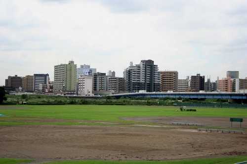 六郷土手から六郷橋、川崎方面 南・東六郷境 旧東海道