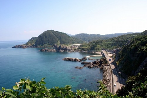 鯵ヶ崎より三瀬漁港眺望 三瀬 鶴岡市 山形県