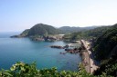 鯵ヶ崎より三瀬漁港眺望 三瀬 鶴岡市 山形県