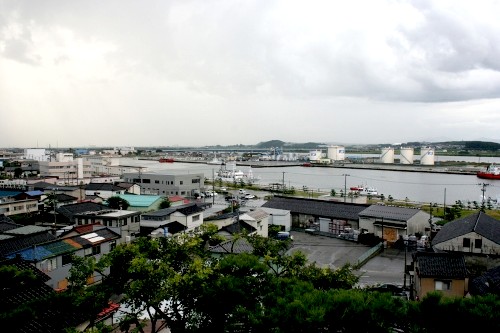最上川河口・酒田港 日和山公園より 南新町 酒田市 山形県