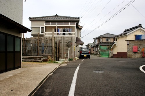 唐船番所跡付近 里道 西目町出戸 由利本荘市 秋田県