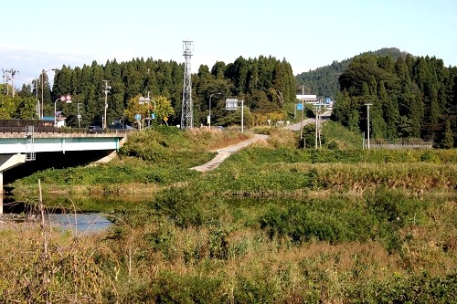 旧羽州街道(小国川渡し場跡付近) 舟形 舟形町 最上郡 山形県