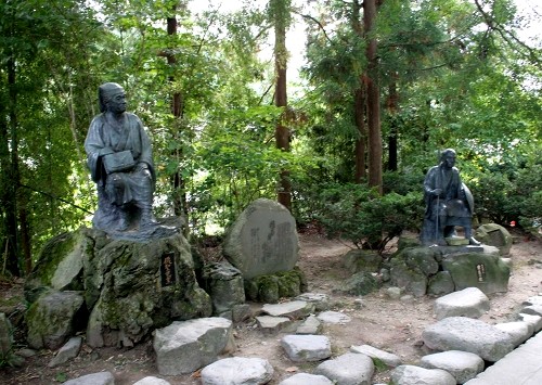 芭蕉・曽良像、句碑 立石寺 山寺 山形市 山形県