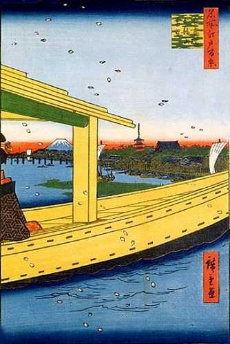 吾妻橋金龍山遠望 広重 名所江戸百景