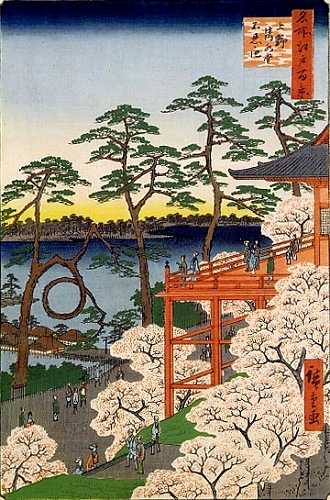 上野清水堂 不忍池 広重 名所江戸百景